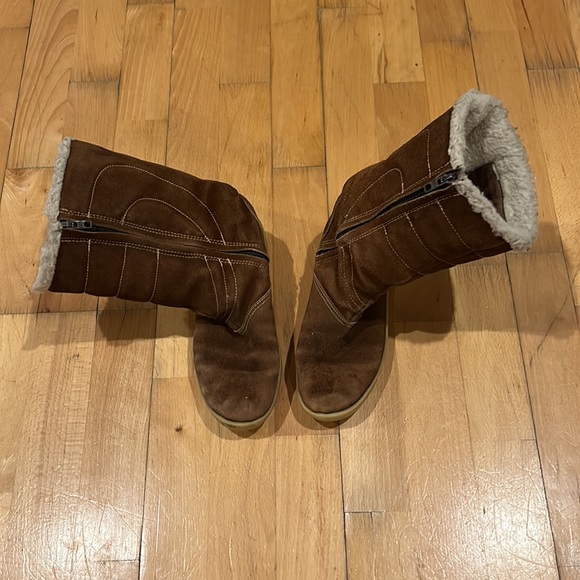 Woodbridge Vintage brown suede leather winter boots Womens 7 - Picture 3 of 15